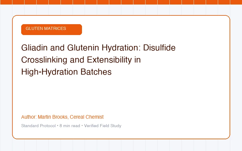 Gliadin and Glutenin Hydration: Disulfide Crosslinking and Extensibility in High-Hydration Batches